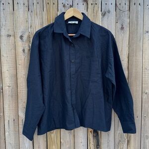 Djerf avenue organic cotton black blouse